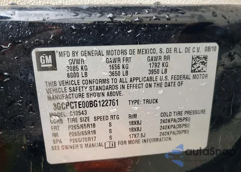 2011 Chevrolet Silverado C1500 Ltz from USA, damaged, VIN 3GCPCTE00BG122761